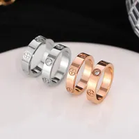 Cluster Rings Gold Couple Wedding Ring Cubic Zirconia Stone Luxury Engagement Marriage Stainless Steel Women Jewelry Men Accessories