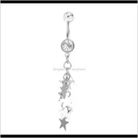 & Bell Button Rings Drop Delivery 2021 D0025 ( 1 ) Nice Small-Stars Style Clear Color As Imaged Piercing Jewlery Navel Belly Ring Body Jewelr
