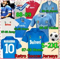 Maradona Napoli Retro Soccer Jerseys 1986 1987 1988 1989 1990 1991 1993 Coppa Italia Diego Napule Vintage Calcio Classic Hommes Football Shirts