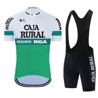 2021 Caja Rural Verano Ciclismo Jersey Jersey Set transpirable Team Racing Sport Bicycle Jersey Hombres Ciclismo Ropa Corta Jersey