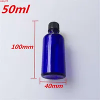 10 stücke 40x100 mm dunkelblaue Glasflaschen mit schwarzen Kunststoff Common Capplugs DIY 50 ml Essential Oil Bottles Hohe Quaity