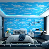 Wallpapers Blue Sky Clouds Pattern Contact Paper Self Adhesive Removable Wallpaper Kitchen Backsplash Accent Wall Art Crafts Decor