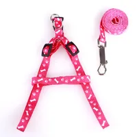 1.0*120cm Dog Harness Leashes Nylon Printed Adjustable Pet Dog Collar Puppy Cat Animals Accessories Pet Necklace Rope Tie Collars2754