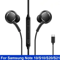 Przenośny przewodowy zestaw słuchawkowy dla Samsung Uwaga 10 S10 S20 Plus S21 Ultra Słuchawki typu C Słuchawki C Earbuds Słuchawki Stereo z MIC