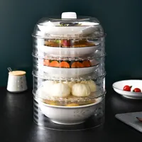 Opslagflessen potten transparante stapelbare voedsel isolatie cover koelkast koelkast plantaardige stofveilig keukengadgets accessoires