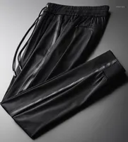 Męskie spodnie Letnie Męskie Luksusowe Czarne Jedwabiste Tkaniny Powrót Laser Punch Casual Spodnie Plus Size 4XL Elastyczne Sportowe spodnie