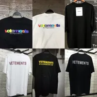 Vetements T Shirt Men Man Shimtheeve Big Tag Hip Hop Roose Castary Embroidery Vetements TEES Black White TシャツトップTEES X0726
