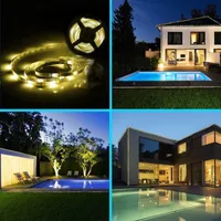 Zonne-energie-lampen 1-5m Powered LED Strip Lights Flexibele Tape Tuin Omheining Licht Outdoor Decoratie Landschap Home Decor
