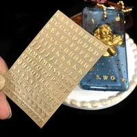 Regalo Wrap 5pcs 3mm Alfabeto Lettere Chunky Glitter Adesivi decorativi in ​​resina epossidica Igkish Numeri UV Riempiti