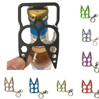 Self Defense Multi Function Mental Cat Car Keychains Bottle Opener Creative Wrench Broken Window Key Chain Fashion Handbag Keychain Safety Keyring HH21-411