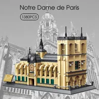 1038 sztuk słynna klasyczna architektura miasta Notre Dame Cathedral of Paris Building Block Cegły Dzieci DIY Zabawki dla chłopców x0503