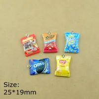 Resin Snacks Package Charms Flat Back Cabochon Bracelets Necklace Earrings Making Accessories DIY Jewelry Pendants
