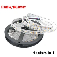 RGBW LED Strip 5050 SMD DC12V 24V luz flexible 4 colores en 1 chip led 60 led / m no impermeable 5m / lote