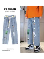 Men&#039;s Jeans Fashion Loose Street Dance Hiphop Jean 2021 Woman Wide Leg Calça Masculina Cotton Casual Harem Denim Pants Straight