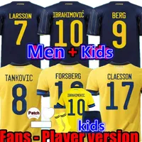 2021 Ibrahimovic Erkek Futbol Formaları Kallstrom Larsson Ev Sarı Uzakta Futbol Gömlek İsveç Ulusal Takımı Toivonen Marcus Berg Üniformaları