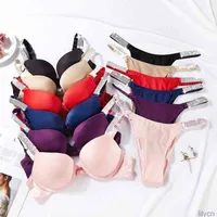Sexy Bra Letter Underwear Comfort Brief Push Up Panty 2 Piece Sets Lingerie Set Bikinis Seamless Soft Breathable for Women bras