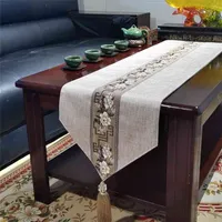 Fyjafon Table Runner Cotton Linen Khaki S 30 * 300 cm decoratieve bed 30 * 180 woonkamer el 210709