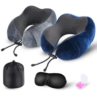 Almohada 1 PC Forma U Memoria de viaje Accesorios de espuma Cuello de espuma Revestimientos de cama Almohadas cómodas para el sueño Inicio Textil