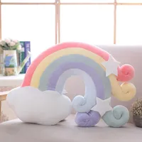 쿠션 / 장식 베개 다채로운 문 무지개 스타 구름 쿠션 부드러운 봉제 인형 소파 아기 잠자는 선물 장난감 가정 장식