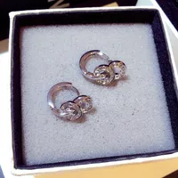 Orecchini a cerchio di cristallo Donne Orecchini S925 Sterling Sterling Silver Cute Jewelry Jewelry Women Wedding Bridal Ear Jewelry