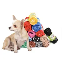 60 * 70cm素敵な毛布犬ベッドクッションマット22色洗えるペット毛布小足プリントタオル猫犬フリースソフトウォーマー