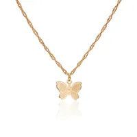 Collares colgantes Kunjoe Gold Silver Color Butterfly Gargantilla Collar para mujer Declaración Collar Clavícula Cadena Bohemia Neckalce Joyería