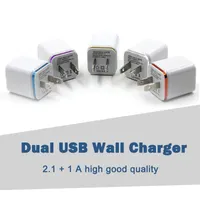 最高品質5V 2.1 + 1AダブルUSB ACトラベルUS Wall Chargers Plug Dual Charger for Samsung Galaxy HTCスマートフォンアダプタ