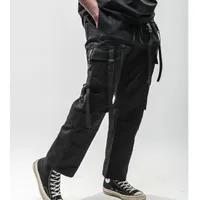 Мужские брюки ремни ремни эстетические для мужчин карманы на кармане Drawstring Ffushets Goth Cargo Harajuku Streetwear одежда Joggers