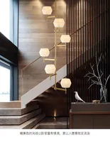 Легкий роскошный современный китайский стиль выставочный зал, клубный дом, ресторан Villa, винтовая лестница большие люстры подвесные светильники
