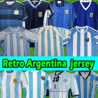 Retro Futebol Jerseys Argentina Maradona 1978 1985 1986 1994 1998 2010 2006 2014 Batistuta Crespo Messi Zanetti Men + Kits Kits Jersey Football Shirts