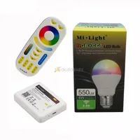 Bulbs Mi.Light E27 6W RGB+CCT LED Light Bulb Wireless WiFi AC 86-265V With Remote Control For Houses Restaurants Bars