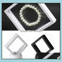 Storage Boxes & Bins Home Organization Housekee Garden 100Pcs Pet Membrane Jewelry Ring Pendant Display Stand Holder Packaging Box Protect F