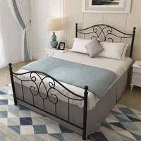 Cadre de lit en forme de plate-forme américaine Taille de lit double avec tête de lit et pied-de-pied A53