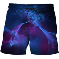 Mäns shorts sommar män sport 3d tryckt färgstark världs fritid utomhus strand byxor hip hop street play slitage