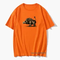 T-shirts T-shirts Oranje T-shirts voor jongens Animal Smar Print Katoen Tops te koop Crewneck Comfortabele T-shirt Topkwaliteit