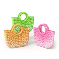 Fidget Bubble handBag Purses Party Favor Pop Sensory silicone rainbow shopping bags bubbles festival toy for children adult
