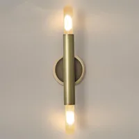 Nordic Art Kupfer Wandleuchte LED Simple Säule Modern Spiegel Vordere Wohnzimmer Wohnzimmer Esszimmer Schlafzimmer Nacht Dekorative Lichter Lampen