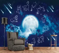 Wallpapers Papel de Parde Fantasy Sternenhimmel 12 Constellation Universum Thema Raum 3D Wallpaper Wandbild, Wohnzimmer Wohnkultur