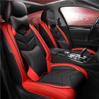 Car Seat Covers ( Front + Rear ) Luxury Leather Cover 4 Season For 205 206 207 2008 3008 301 306 307 308 405 406 407 Automobile