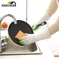 Одноразовые перчатки Xinchen Водонепроницаемая ПВХ Блюдо Моющая перчатка для бытовой посуды Чистка Прочный скруббер Кухня Чистый инструмент Скраб Z98