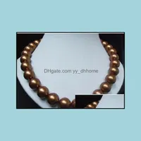 Perlen Halsketten Anhänger Schmuck 11-12mm Südsee Schokoladenperlen Halskette 14k Goldverschluss 18 Zoll Drop Lieferung 2021 YV8EU