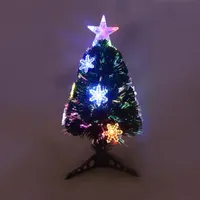 Christmas Decorations 2021 Snowflakes Fiber Tree Gift LED Lights Xmas Artificial Ornaments For Home Office Store El Festival Decor