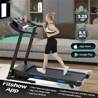 EE. UU. Stock Cinta dentera eléctrica automática inclinación de entrenamiento plegable para correr deportes caminar con la aplicación de altavoz Bluetooth A47