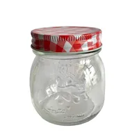 Storage Bottles & Jars ! Bulk 6PCS 8oz 250ML Glass Mason Jam Jar With Red Checked Lids