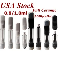 USA Stock TH205 Full Ceramic Vape Cartridges Atomizers 0.8ml 1.0ml vapes pen cartridge 510 Disposable Carts Thick Oil Lead Free Ceramic Coils No Heavy Metal