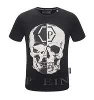 Tidvatten Märke PP Kortärmad Mäns T-shirt Skull Hot Drill Fashion Personality Dominerande Round Neck Pullover
