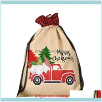 Christmas Decorations Supplies Home & Gardenchristmas Linen Gift Bag Storage Sack With Dstring Reusable Large Capacity Present Bags Wedding