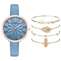 Avanadores de pulso 5pcs terno 2021 moda ladies relógios de personalidade de personalidade Bracelets para mulheres relógios de luxo de luxo quartzo relógios de pulso