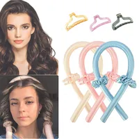 Heatless Curling Rod Curls Headband Lazy No Heat Curler Hair Accessories Set Silk Ribbon Sleeping Curly Hair Styling Tools