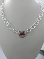 1: 1 925 Sterling Silver Necklace, Moda klasyczna Wysokiej jakości prezenty biżuterii w kształcie serca dla pań, łańcuchów urodzinowych